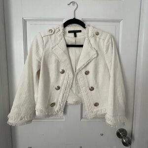 White Cropped Blazer, Size 2